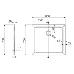 AQUALINE - TECMI sprchová vanička z liateho mramoru, obdĺžnik 80x70cm, biela PQ8070