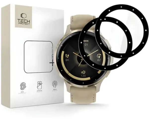 Tech-Protect Glass Flex+ Garmin Venu 3S čierna / Hybridné sklo / 2 ks