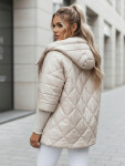 Dámska prechodná prešívaná bunda oversize PUFFILOF light beige FashionStreet TY4856 L