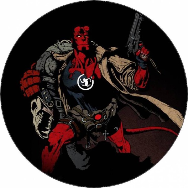 Jedlý papier Hellboy ilustrácie na čiernom pozadí 19,5 cm - Pictu Hap - Pictu Hap