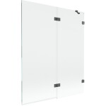 MEXEN/S - Lunar vaňová zástena 2-krídlová pravá 140 x 150, transparent, grafit kartáčovaná 897-140-100-66-00-P