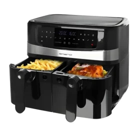 Emerio SMART Fryer čierna / Teplovzdušná fritéza / Dual Zone / 4,5 +4,5 l / 2400 W / Cool Touch (AF-126672.4)