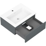 MEXEN/S - Orio kúpeľňová skrinka 60 cm s umývadlom Otis, 1 šuplík, grafit mat/biela mat 91A10-06023-1-BF66-W18M01