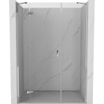 MEXEN/S - Mist-H sprchové dvere krídlové ľavé 150, transparent, chróm 8A5-150-001-01-00-L