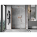 MEXEN/S - Mist-H L sprchové dvere krídlové ľavé 150, transparent, meď kartáčovaná 8A5L-150-001-65-00-L