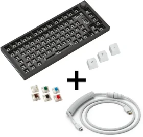 Glorious GMMK Pro White on Black 75% TKL / herná klávesnica / mechanická / spínače Gateron Clear / GPBT keycaps / RGB (GABU-471)