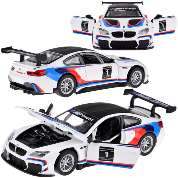 Mamido Auto kovový model športový BMW M6 GT3 mierka 1:32 svetlo zvuk