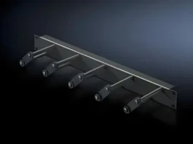 Rittal čierna / Káblový vyväzovací panel / 19" / 1U / 5 káblových prepážok / RAL 9005 (5502225)