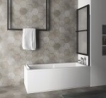 POLYSAN - KAGERA vaňová zástena s pneumatickým zdvihom, š.710, čierna matná, číre sklo 30336B