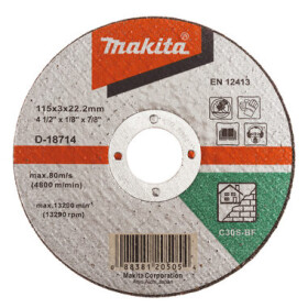 Makita D-18714 / Rezný kotúč na murivo / 115x2.5 mm / Priemer otvoru: 22.23 mm (D-18714)