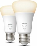 Philips Hue White E27 9.5W 2 ks / múdra LED žiarovka / 1055 lm / 2700 k / stmievateľná (929002469205)