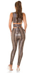 Sexy Koucla faux leather crop top with snake print Einheitsgroesse