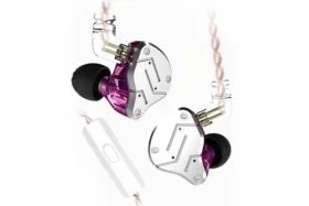 KZ ZSN Slúchadlá s mikrofónom (Silver/Purple) (8596450073203)