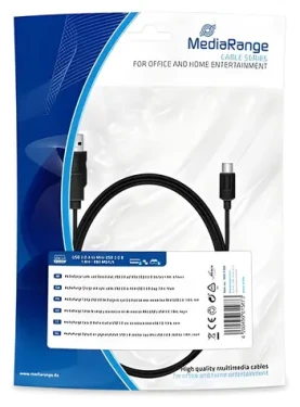 MediaRange MRCS188 čierna / Kábel / USB-A - Mini-USB B / 1,8 m / USB 2.0 (MRCS188)