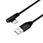 LogiLink USB-A - USB-C čierna / Kábel / USB-A (M) - USB-C (M) uhlový / 0,3 m / USB 2.0 / 480 Mbit/s (CU0137)