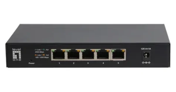 LevelOne GEU-0525 / Switch / 5x 2,5 G Ethernet / Unmanaged / kovový / bez ventilátora (GEU-0525)