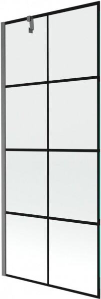 MEXEN/S - Next vaňová zástena FIX 80 x 150, čierna vzor, grafit kartáčovaná 895-080-000-00-77-66