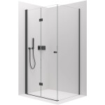 CERANO - Sprchovací kút Volpe L/P - 6 mm - čierna matná, transparentné sklo - 120x90x190 - zalamovacia CER-669637