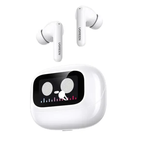 Ugreen 55137 EchoBuds Magic biela / bezdrôtové slúchadlá / bluetooth / LCD displej dotykový / výdrž až 30 hod. (55137)