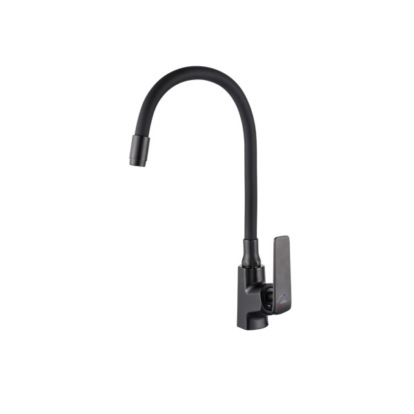INVENA - Drezová batéria Ligaria s elastickým výtokom, čierna BZ-39-004-L
