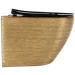 REA - Závesná WC misa Carlo Mini Tornado Black Brush Gold REA-C4330