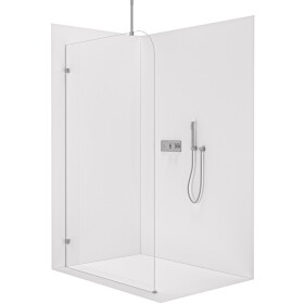 CERANO - Sprchová zástena Walk-in Orbis Top Round Ľ/P - 8 mm - okrúhla vzpera - chróm, transparentné sklo - 110x200 CER-682330
