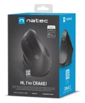 Natec Crake 2 čierna, pre ľavákov / Bezdrôtová optická myš / Vertikálne / 2 400 DPI / USB + Bluetooth / 6 tlačidiel (NMY-2049)