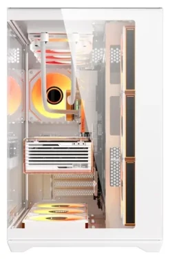 DarkFlash C280 biela / Skriňa / E-ATX / 7× 120 mm ventilátor / 270 ° tvrdené sklo / bez zdroja (C280 WHT +7F)