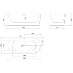 MEXEN/S - Silo voľne stojaca rohová vaňa ľavá reliéf 170 x 80, biela, sifón a prepad čierna 52891708000L-70