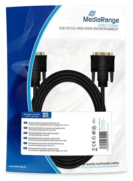MediaRange MRCS129 / DVI kábel / DVI (24+1) - DVI (24+1) / Dual-Link / 2 m / čierny (MRCS129)