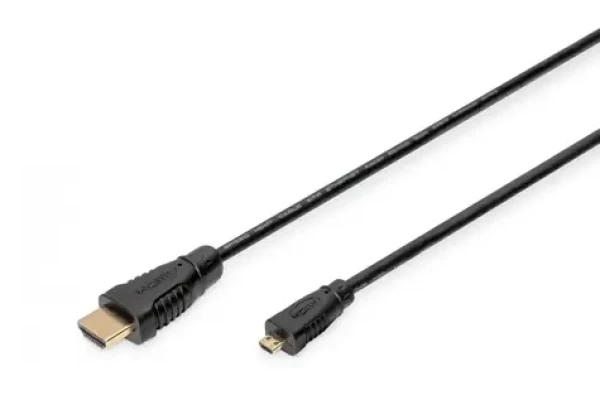 Digitus HDMI Micro-Standard prepojovací kábel 1m / typ DA / 1.4 / High Speed Ethernet / 4K (AK-330115-010-S)