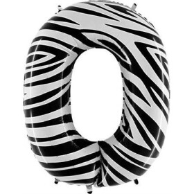 Nafukovací balónik číslo 0 zebra 102 cm extra veľký - Grabo