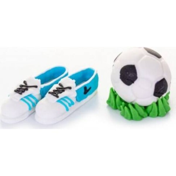 Cukrová figúrka kopačky s loptou, rozmery 5,5 × 4 cm - I LOVE CAKES - I LOVE CAKES