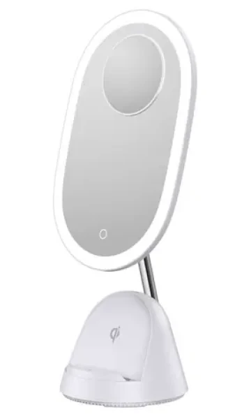 IMMAX LED kozmetické zrkadlo FACE 3v1 biela / stojan s Qi nabíjaním / 18W / 70lm / DC 12V / 1.5A (08970L)