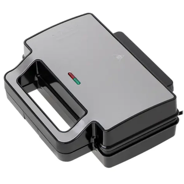 Adler AD 3073 strieborno-čierna / Sendvičovač 2 v 1 / 1000 W / 2 sendviče / vymeniteľné dosky (AD 3073)