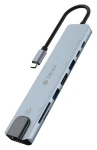 Devia EC706 tmavo šedá / USB Hub / USB-C / 8v1 (6942297125902)