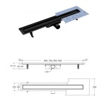 BESCO - Odtokový žľab VIRGO NERO DUO - Rozmer A - 80 cm ZLOL80VN