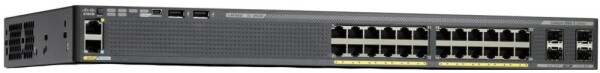 Cisco Cisco Catalyst WS-C2960X-24PSL-RF, 24xGbE + 4x1G SFP, LANBase FeatSet, 370W AC, 1RU, max.12x PoE+ or 24x PoE, stackable, REFURBISHED