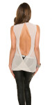 Trendy KouCla blouse with fake leather application