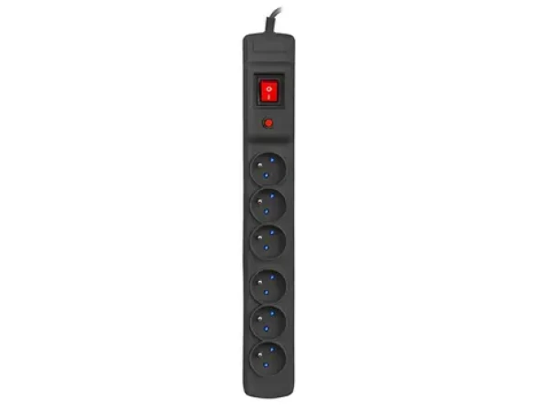 Armac Multi M6 čierna / Prepäťová ochrana / 6 zásuviek / 5 m kábel / 2500 W (M6/50/CZ)