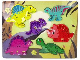 Mamido Drevené Puzzle Zvieratá Dinosaury K Párovanie