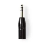 Nedis XLR adaptér čierna / XLR 3pinová zástrčka / jack 6.35 mm / poniklovaný (COTP15943BK)