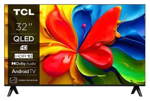 32" TCL 32V4C čierna / Televízia / QLED / HD Ready / Android TV / Wi-Fi / BT / DVB-T2/C/S2 (32V4C)