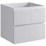 CERANO - Kúpeľňová skrinka pod umývadlo Carole - biela matná ryhovaná - 54x48x45 CER-674923