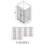 CERANO - Sprchovací kút Antelo L - Ľ/P - 6 mm - čierna matná, transparentné sklo - 140x90 - otočný CER-666406