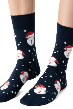 VIANOČNÉ PONOŽKY PRE ŽENY 136 tmavě modrá 38-40