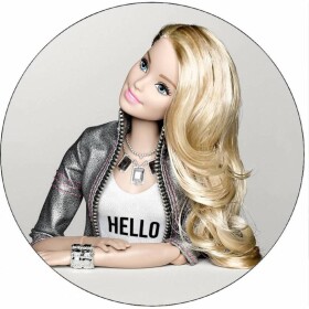 Jedlý papier Barbie sivé pozadie 19,5 cm - Pictu Hap - Pictu Hap