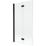 MEXEN - MIST vaňová zástena 100x150 cm 6mm 2-s, čierna, číra, ľavá 8A9-100-002-70-00-L