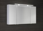 SAPHO - RIWA galérka s LED osvetlením, 3x dvierka, 121x70x17cm, biela lesk RIW120-0030