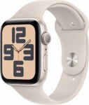 Apple Watch SE (2023) GPS 44mm Hviezdne biele hliníkové telo - Hviezdne biely športový remienok M/L / 160-210 mm (MRE53)